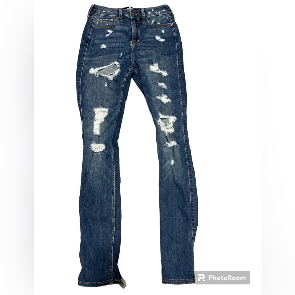 Hollister size 5 long curvy high rise super skinny jeans